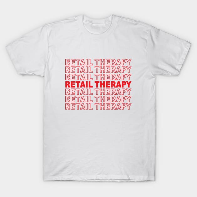 Retail Therapy Bag Design T-Shirt by GloopTrekker